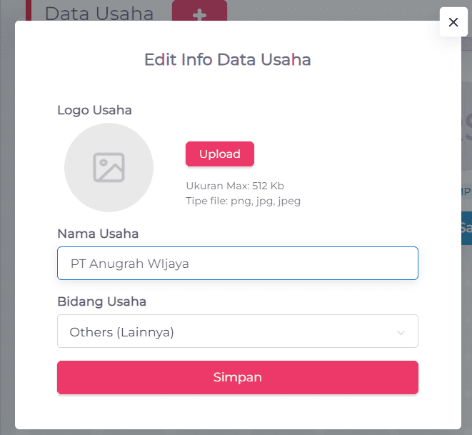 cara edit info data usaha di Accurate Online