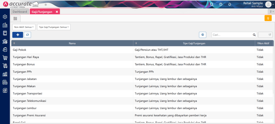 fitur gaji dan tunjangan di accurate online