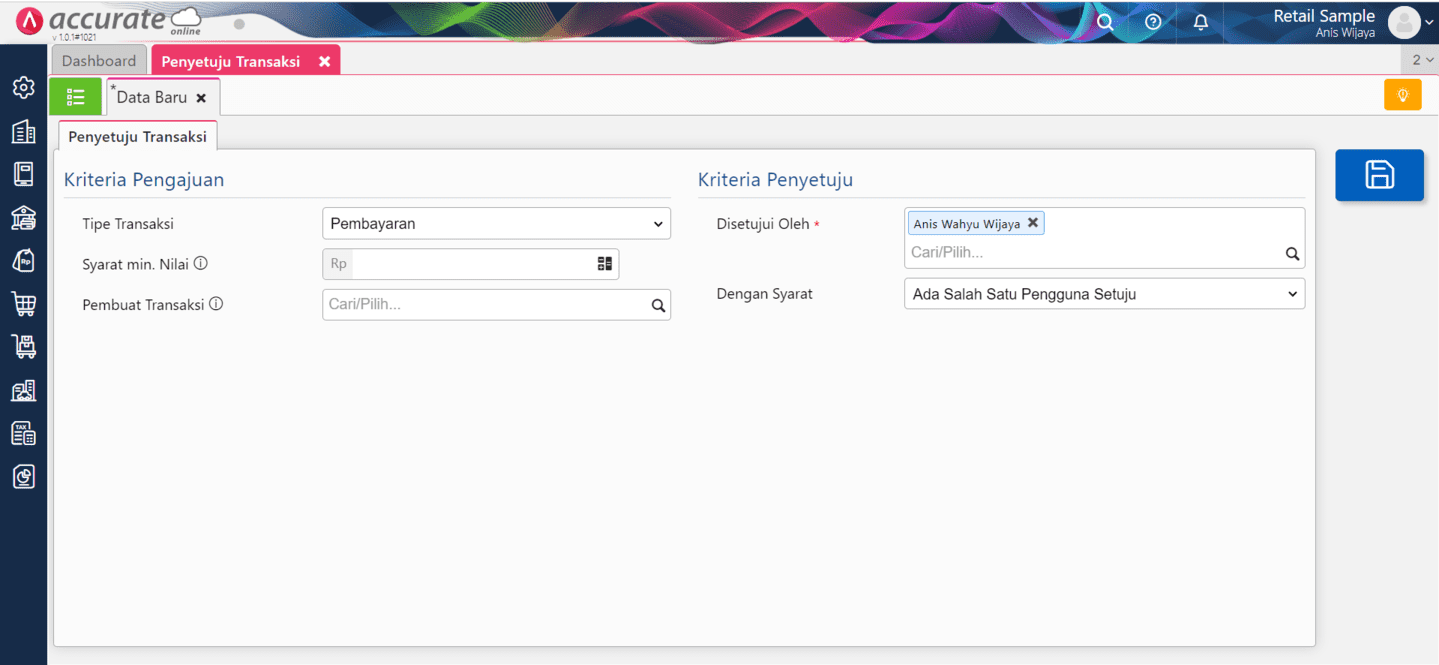 fitur penyetuju transaksi di Accurate Online
