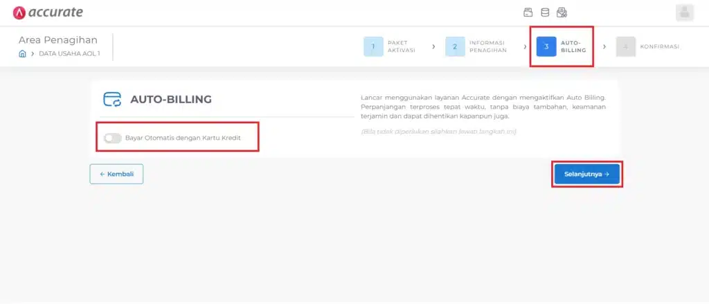 Aktivasi Database di Accurate Online 