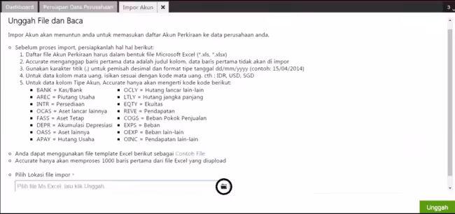 Import Data Akun Accurate Online
