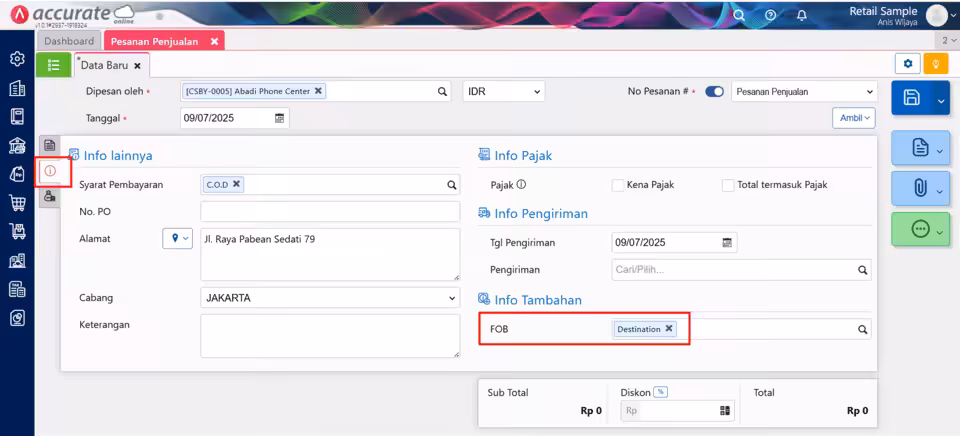 fitur fob di accurate online
