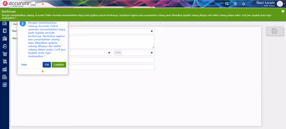 fitur cabang di Accurate Online