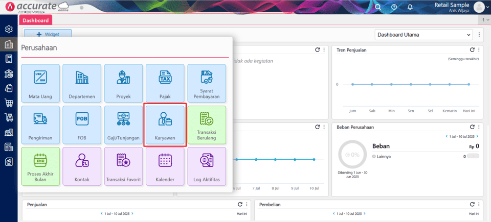 fitur karyawan di Accurate Online fitur karyawan di Accurate Online