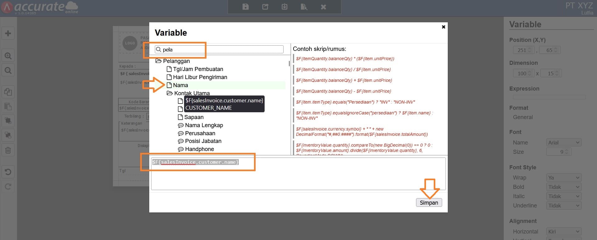 fitur desain cetakan di accurate online