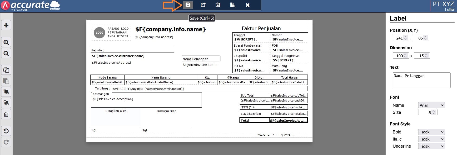 fitur desain cetakan di accurate online