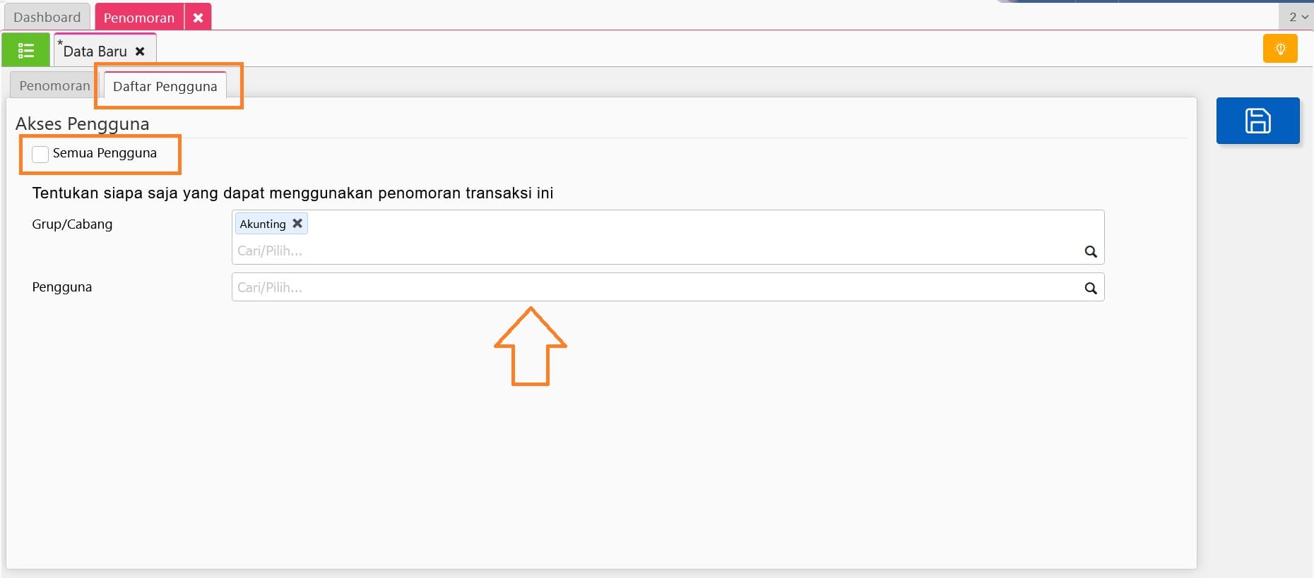 fitur penomoran di accurate online
