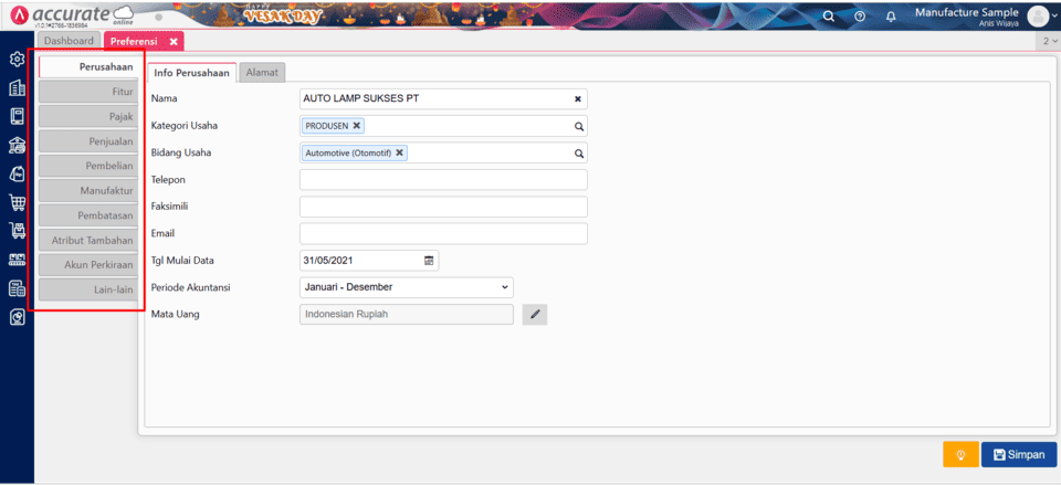 fitur preferensi di accurate online