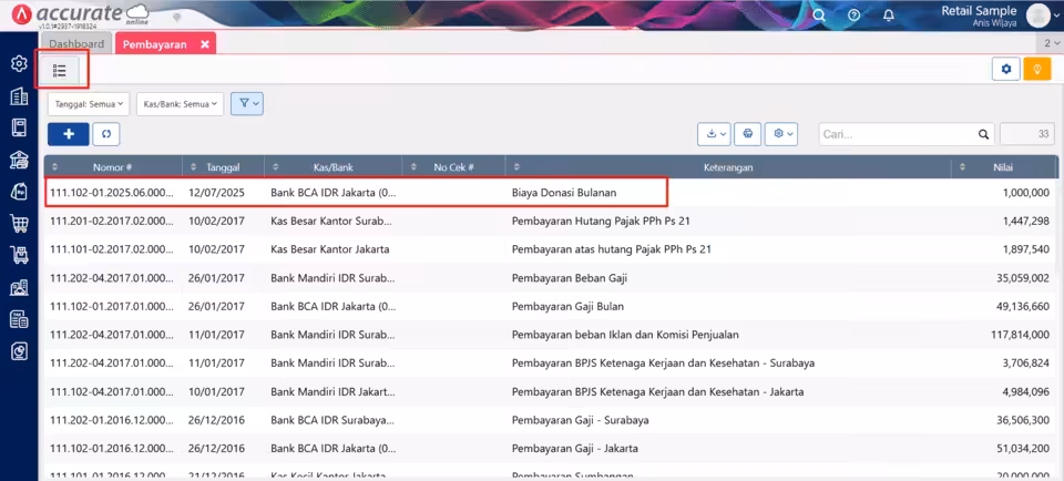 Fitur Transaksi Berulang di Accurate Online