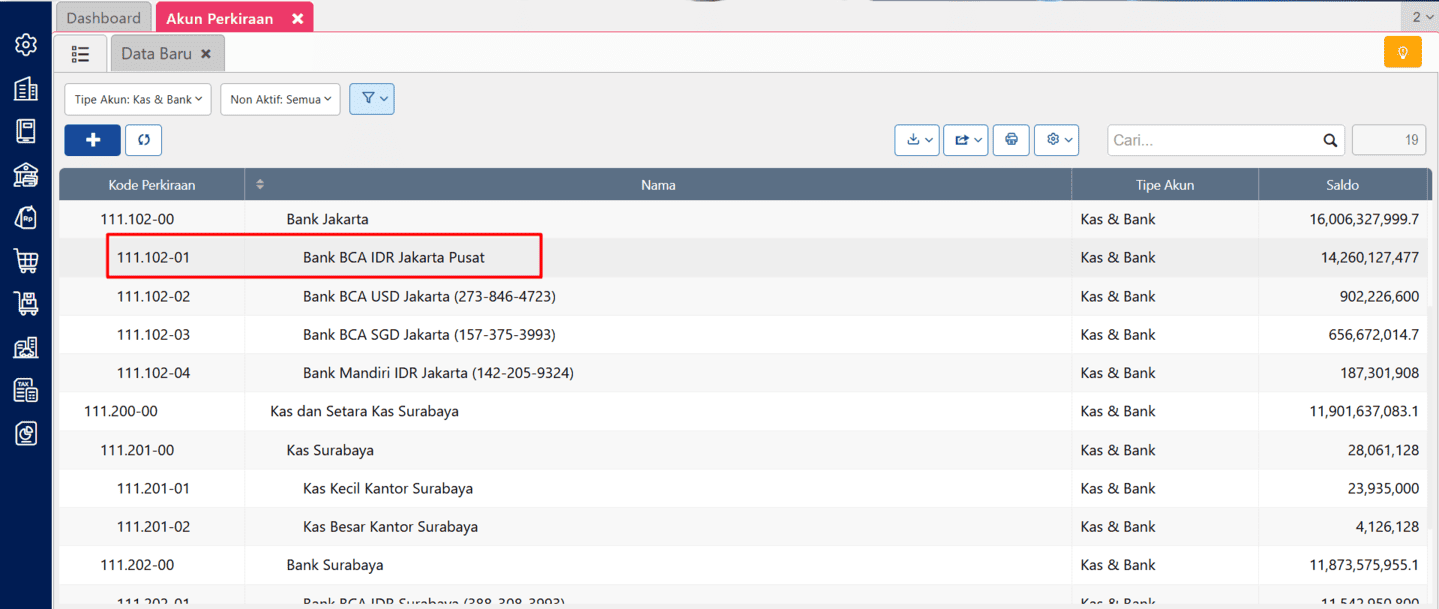 mengedit akun perkiraan di Accurate Online