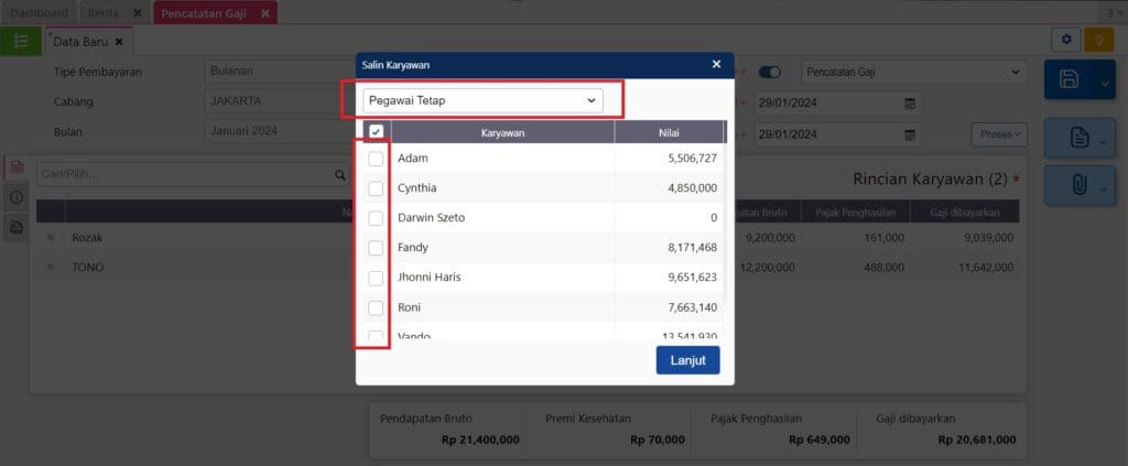 mencatat beban gaji di accurate online 06