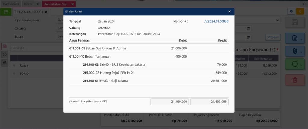 mencatat beban gaji di accurate online