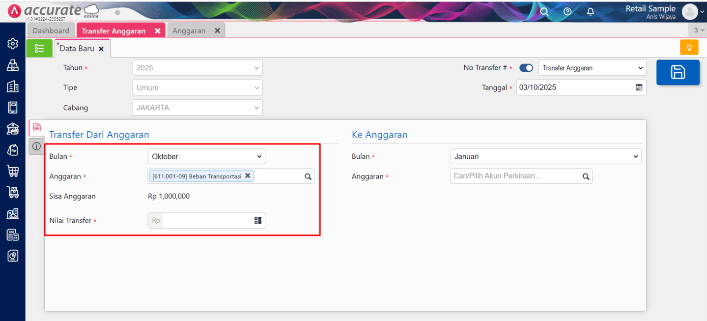 membuat transfer anggaran di accurate online membuat transfer anggaran di accurate online