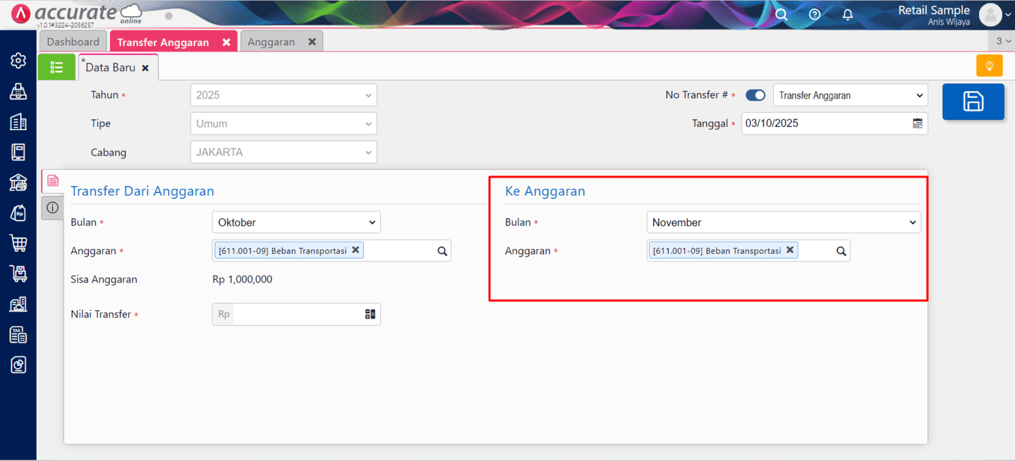 membuat transfer anggaran di accurate online membuat transfer anggaran di accurate online