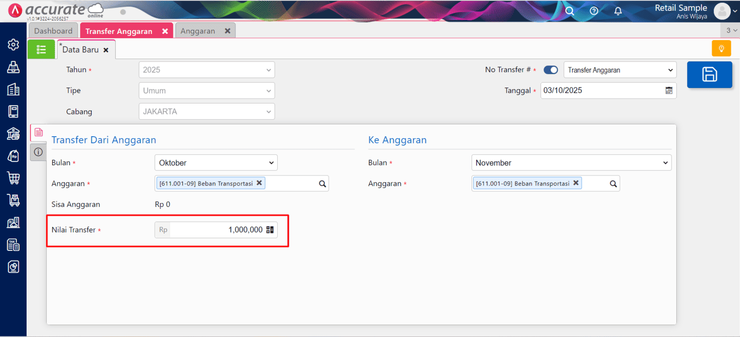 membuat transfer anggaran di accurate online membuat transfer anggaran di accurate online