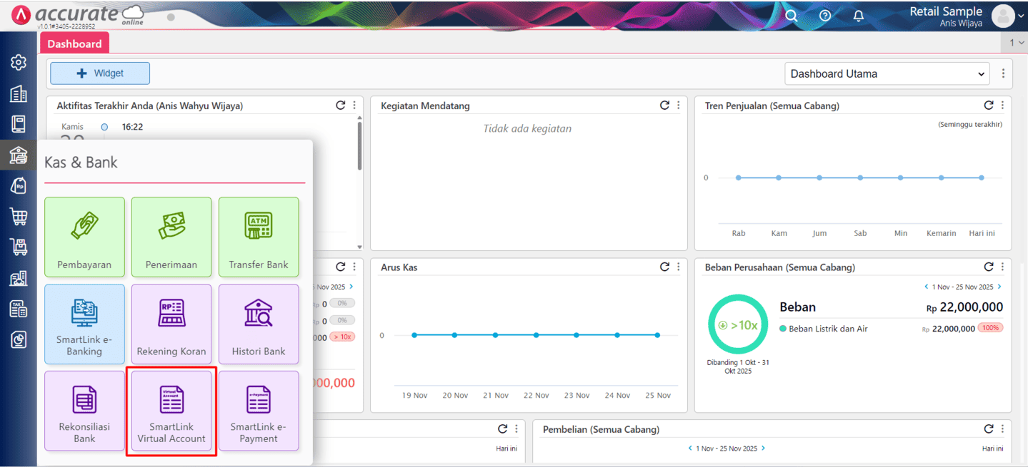 fitur smartlink virtual account di Accurate Online