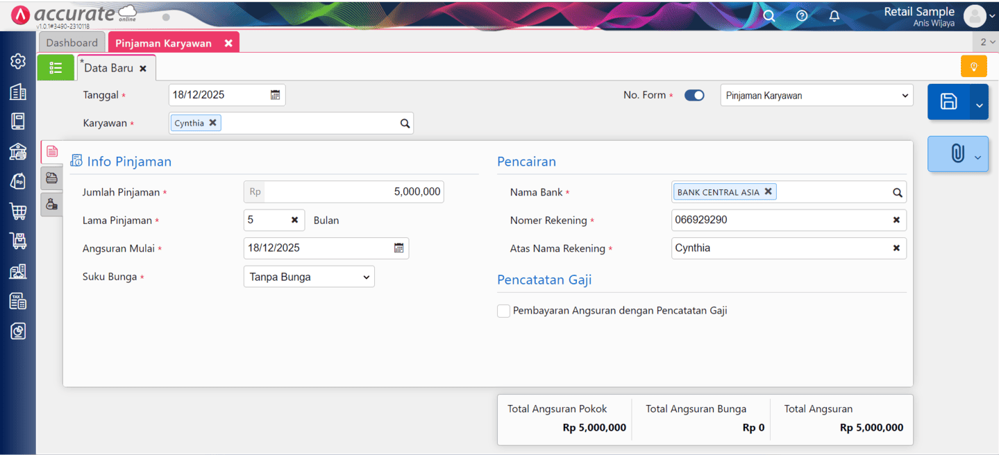 Membuat Pinjaman Karyawan di Accurate Online Membuat Pinjaman Karyawan di Accurate Online