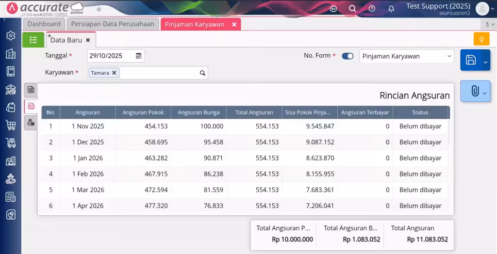 Perhitungan Suku Bunga di Pinjaman Karyawan