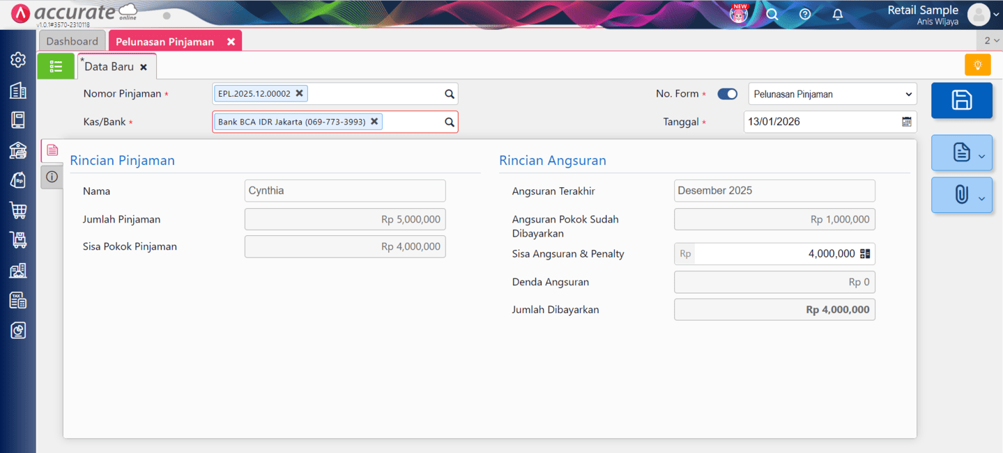 membuat pelunasan pinjaman di Accurate Online membuat pelunasan pinjaman di Accurate Online