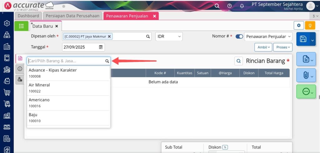 Membuat Penawaran Penjualan di Accurate Online Membuat Penawaran Penjualan di Accurate Online