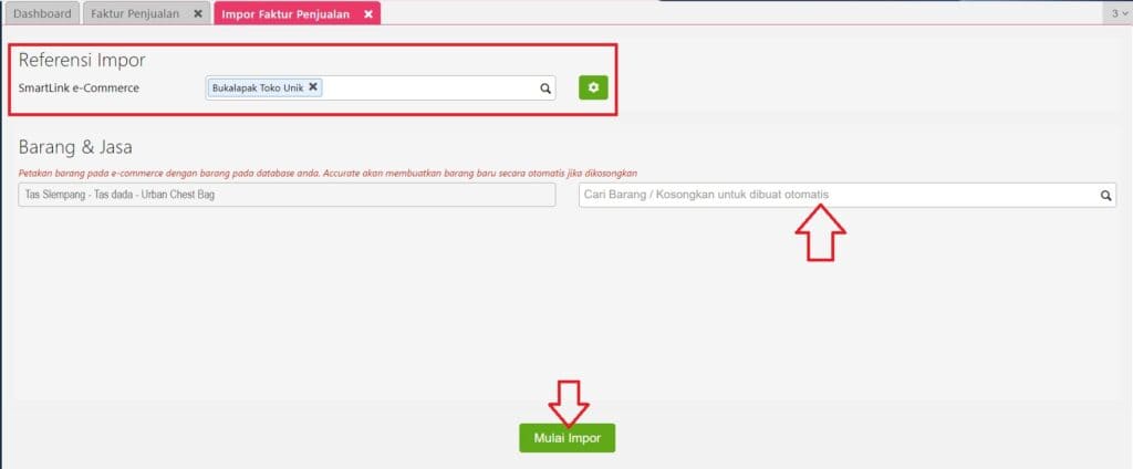 Impor Transaksi Penjualan dari E Commerce di Accurate Online