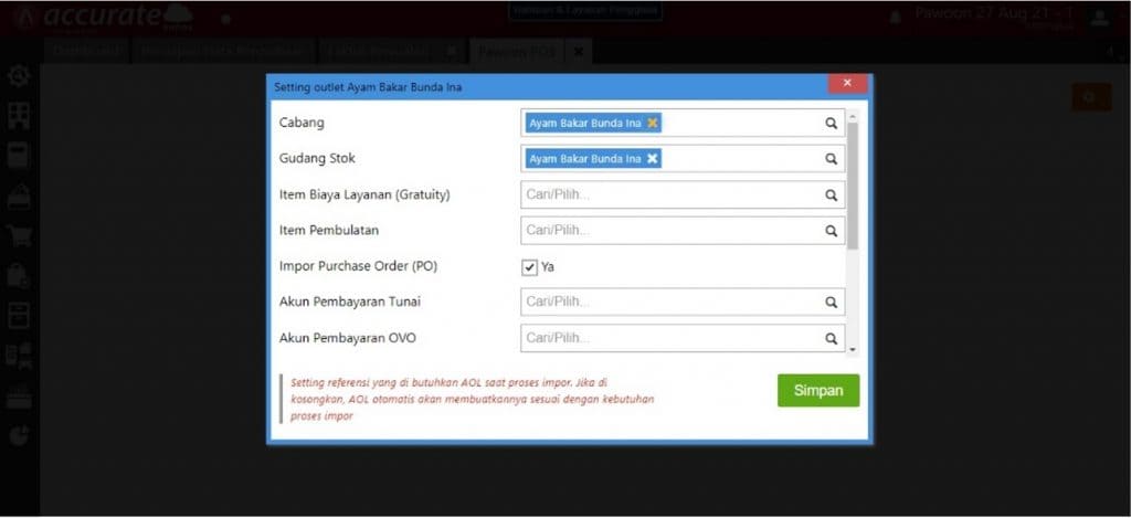 integrasi Accurate Online dengan Pawoon Pos