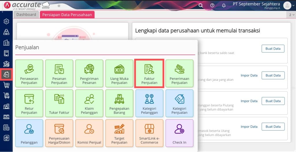 Membuat faktur penjualan dipotong dari uang muka penjualan