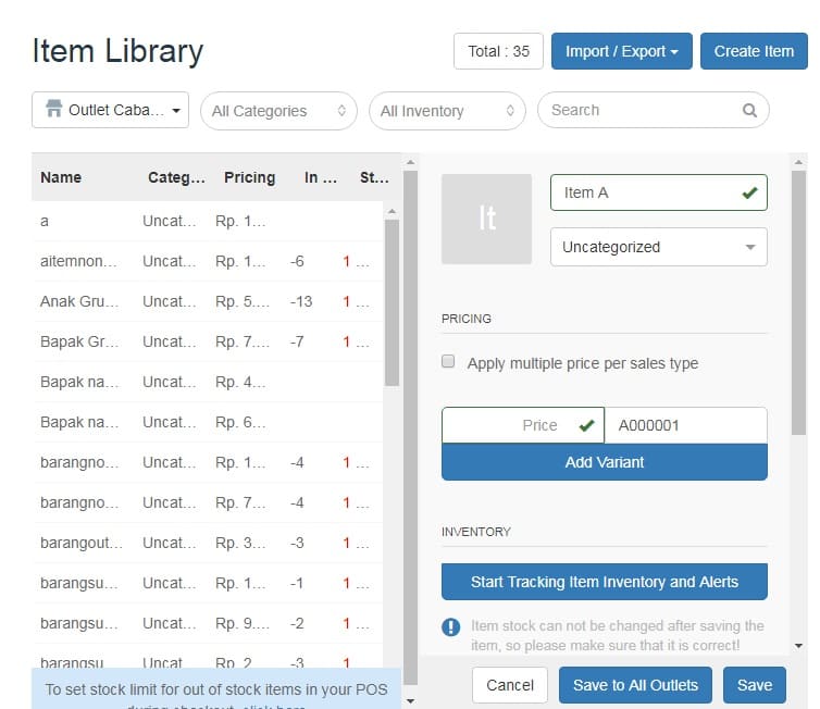 Perlakuan Integrasi Accurate Online ke Moka POS