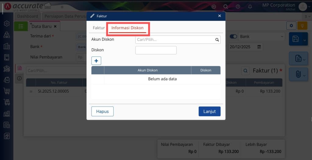 mencatat piutang tak tertagih di Accurate Online