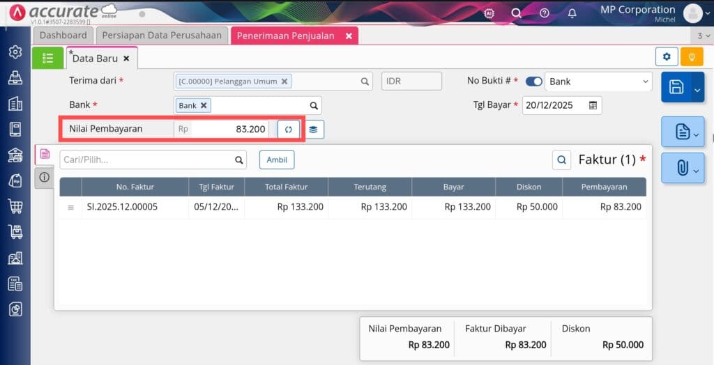mencatat piutang tak tertagih di Accurate Online