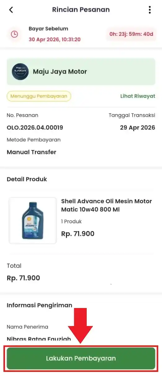 Cara Membayar Pesanan di Trade Portal