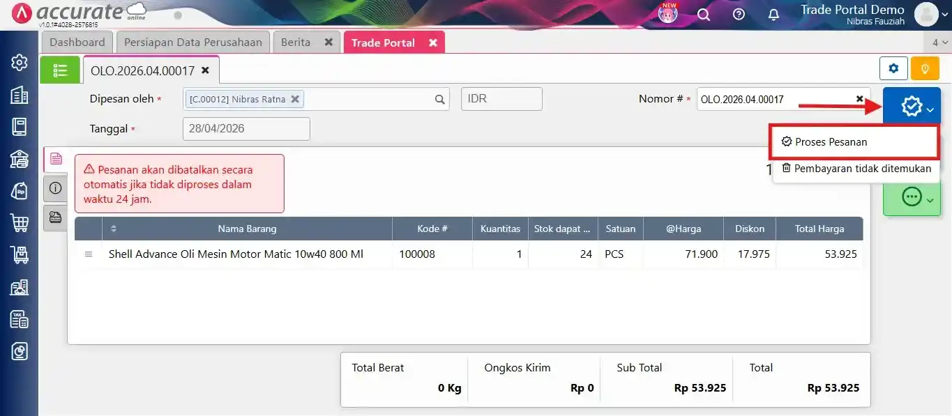 Cara Membayar Pesanan di Trade Portal