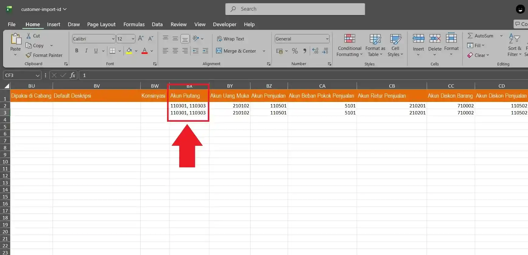 Impor Data Pelanggan dengan Multi Akun Piutang