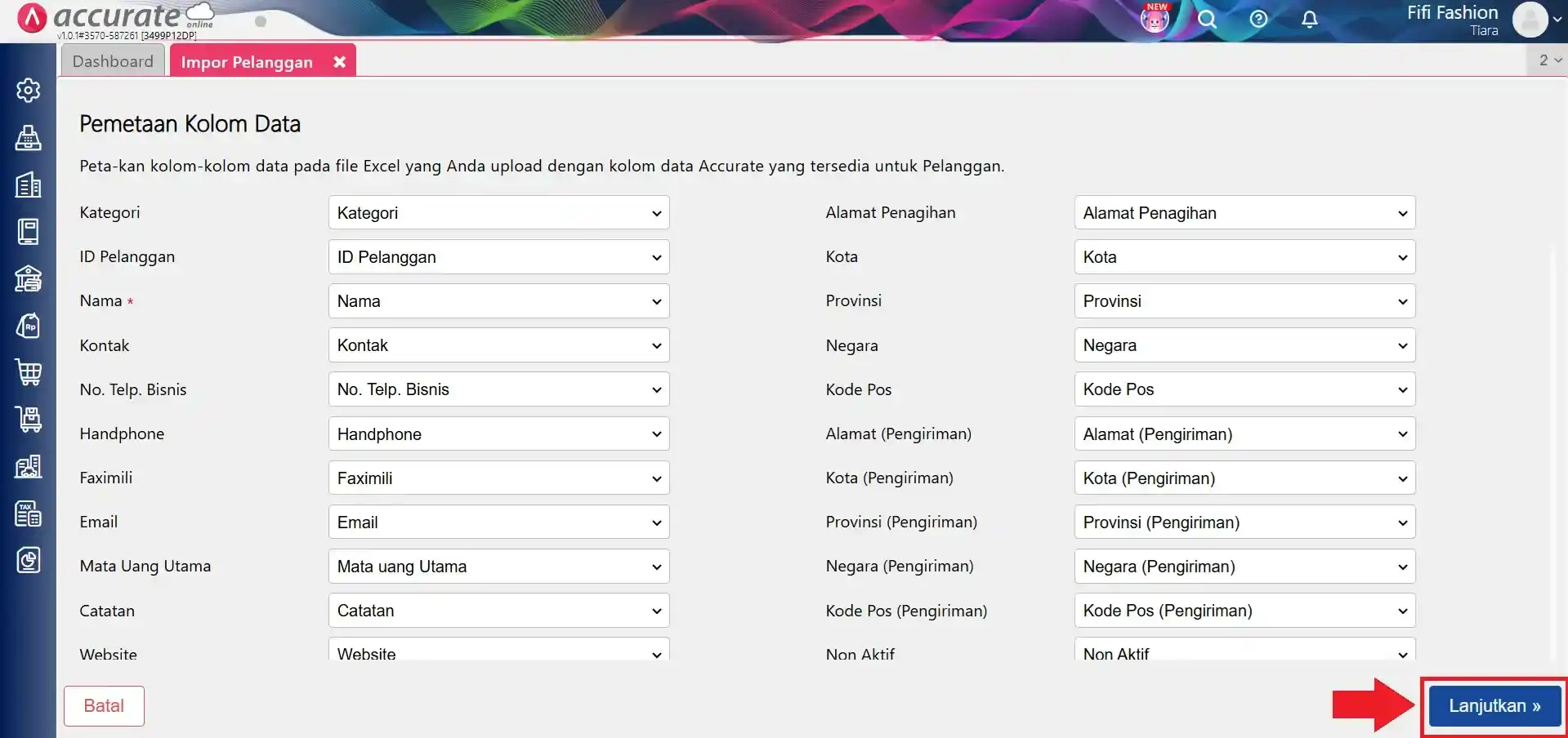 Impor Data Pelanggan dengan Multi Akun Piutang