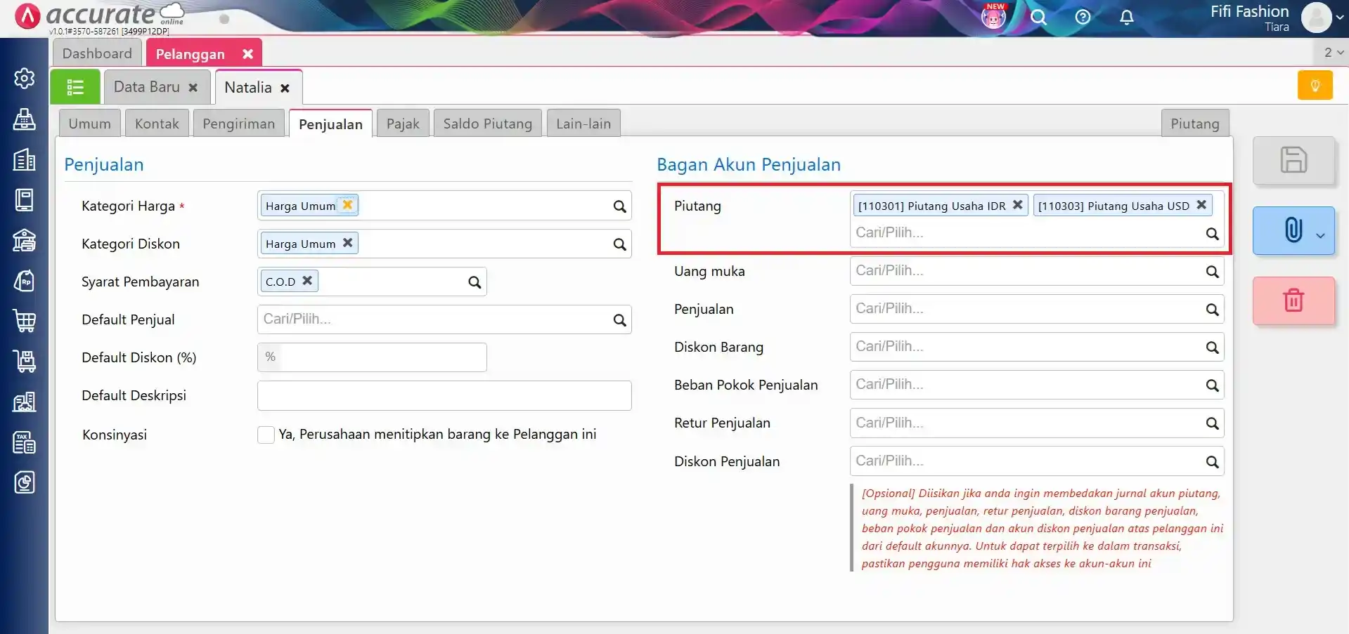 Impor Data Pelanggan dengan Multi Akun Piutang