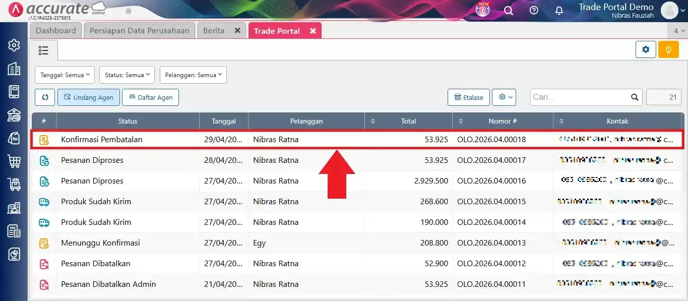 Membatalkan Pesanan di Trade Portal