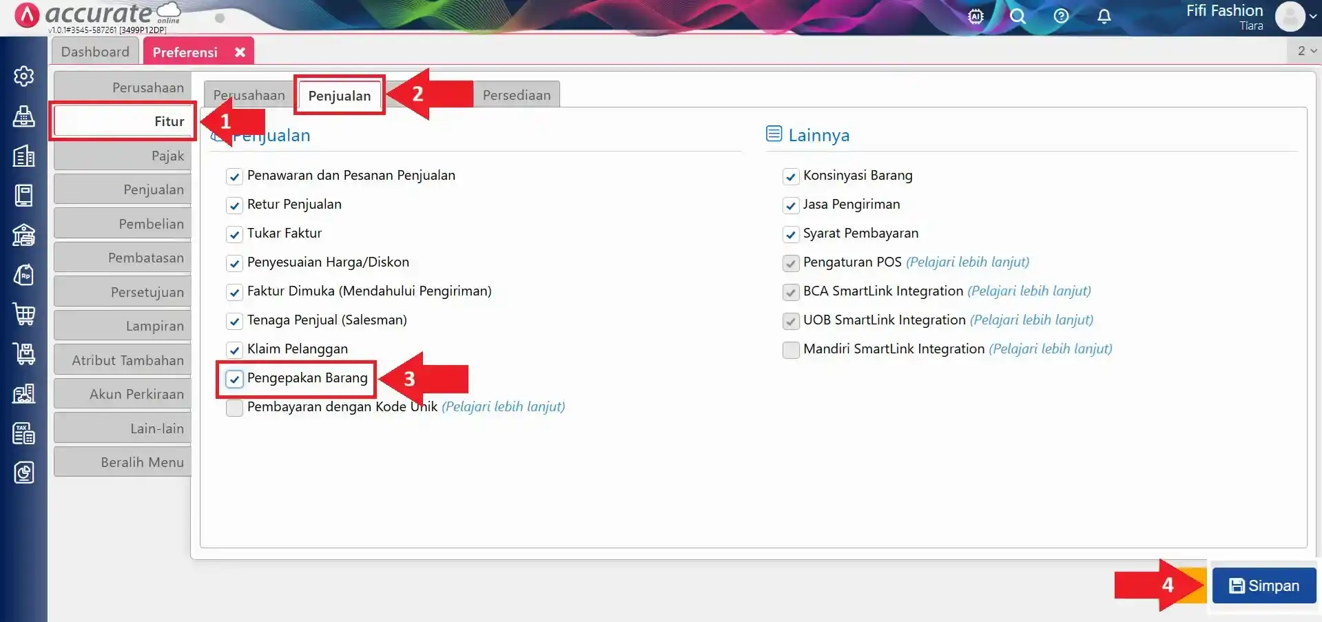 membuat pengepakan barang di accurate online