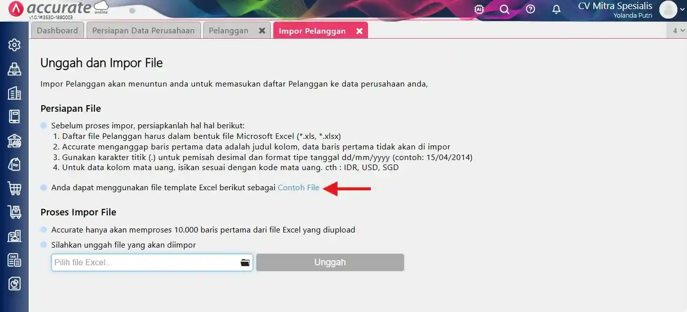 menambah nama sales pada saldo awal piutang pelanggan