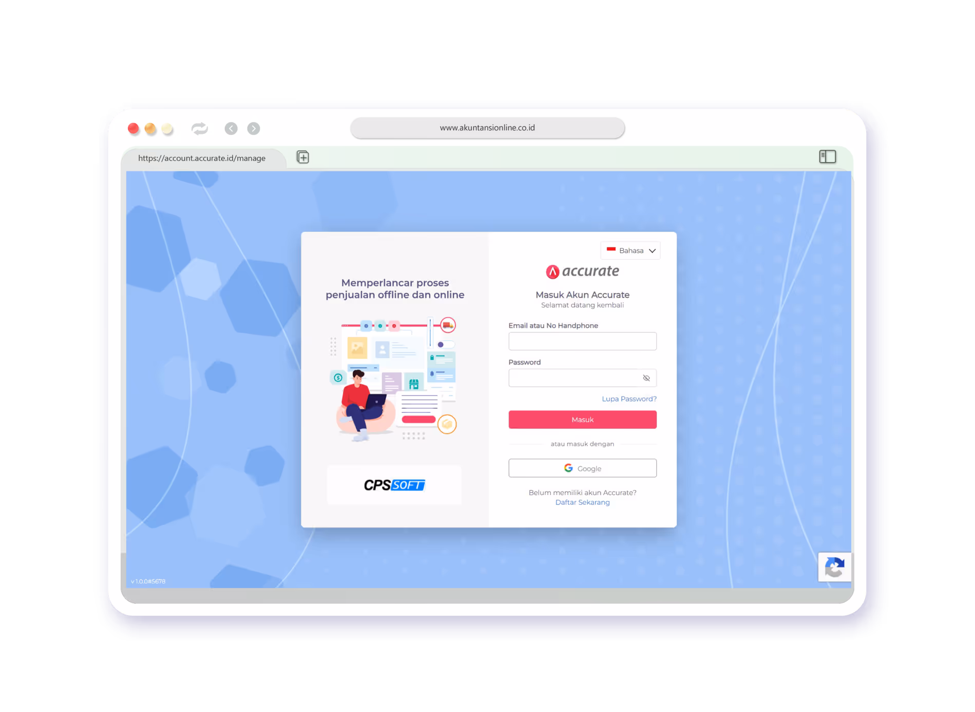 daftar dan login Accurate Online untuk dapatkan trial gratis 30 hari 