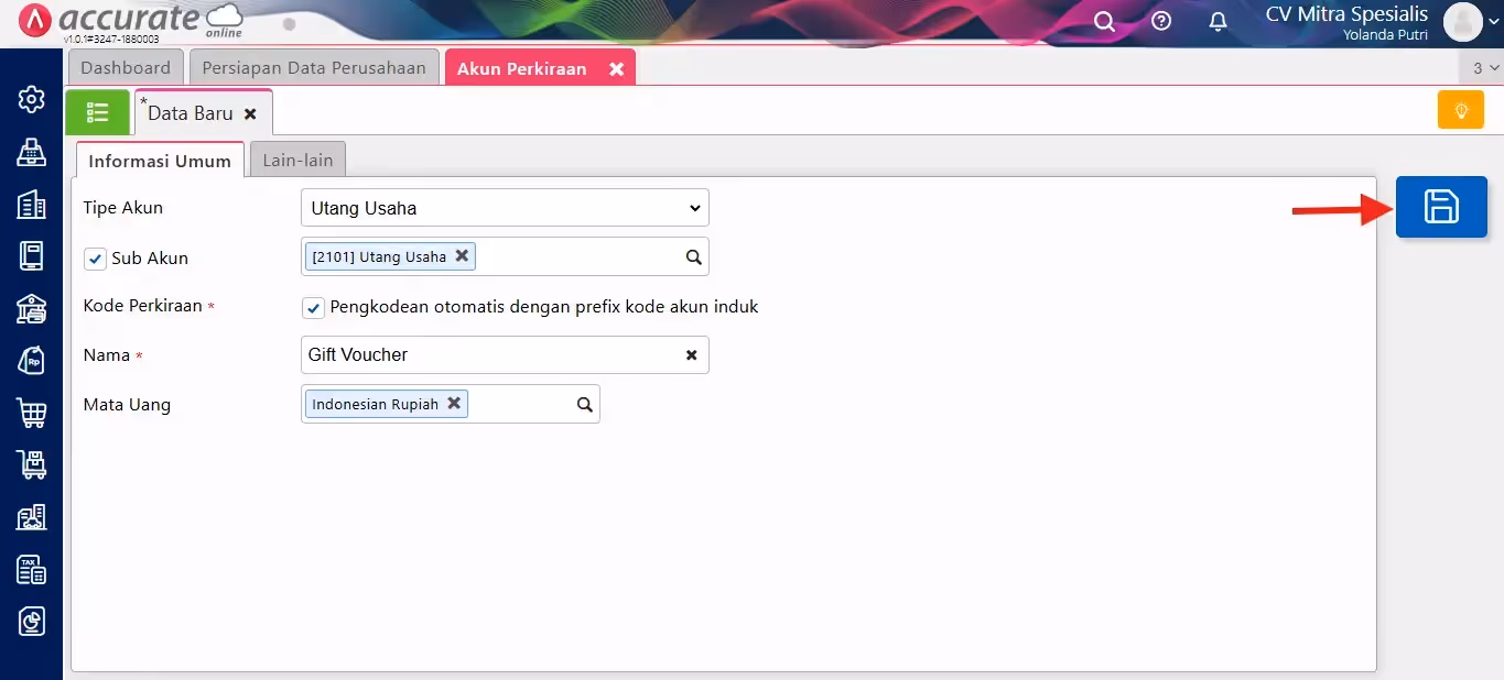 membuat penjualan gift vocher ke pelanggan 002