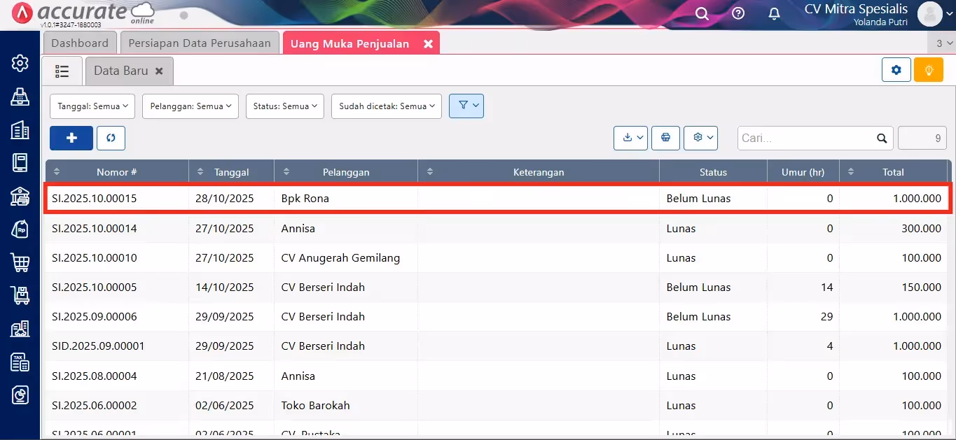 membuat penjualan gift vocher ke pelanggan 008