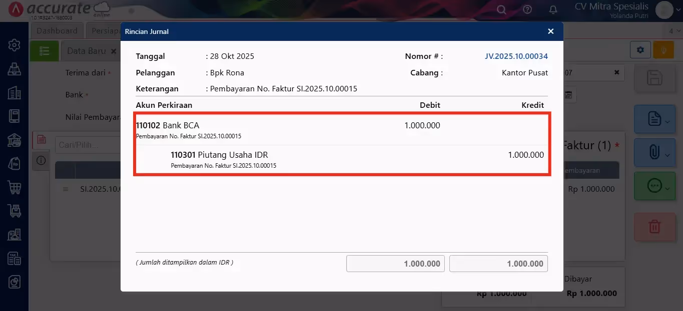 membuat penjualan gift vocher ke pelanggan 013