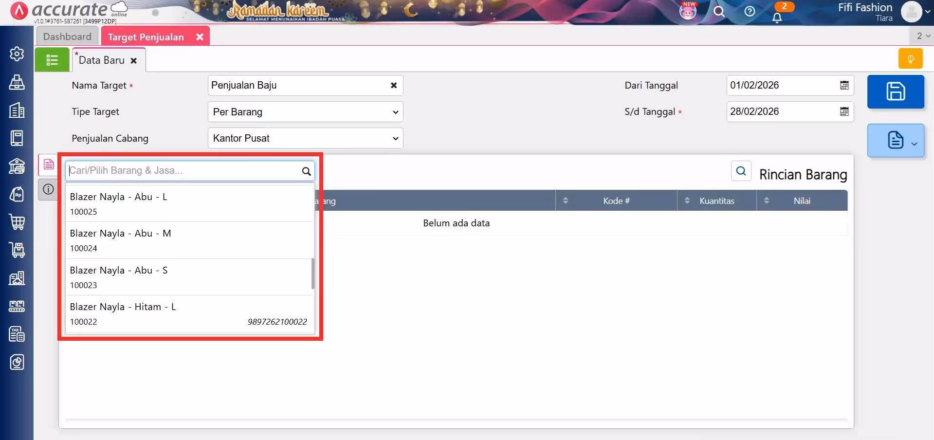 membuat target penjualan di Accurate Online membuat target penjualan di Accurate Online
