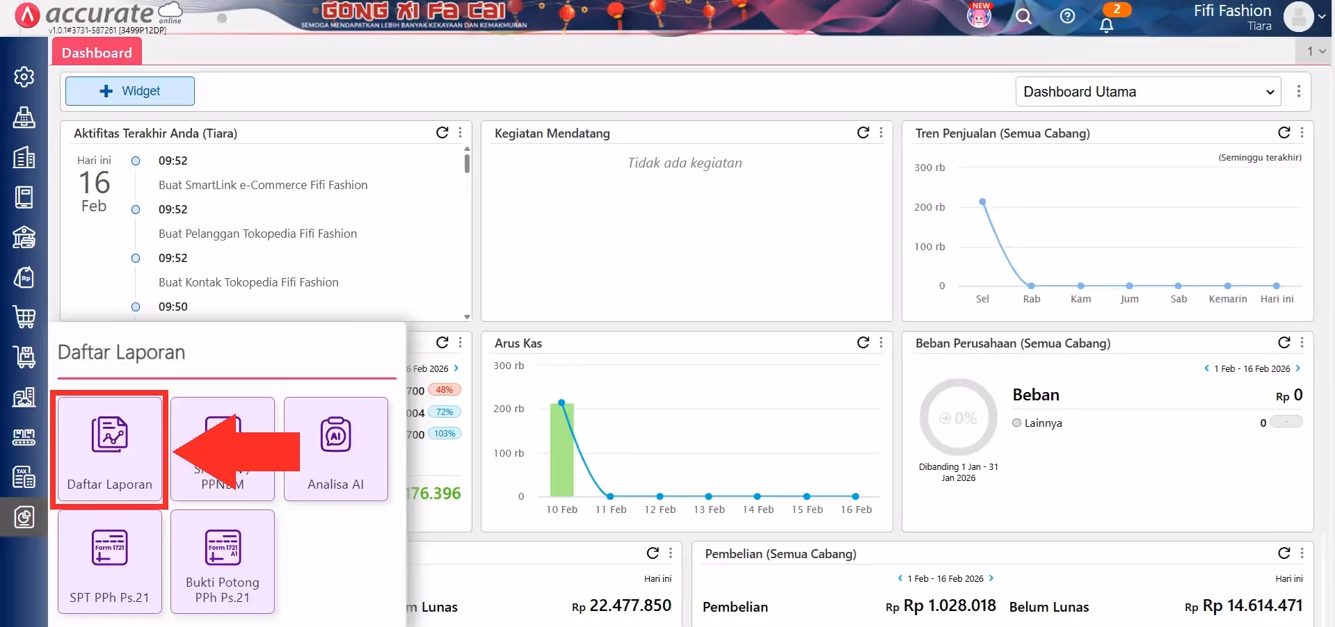membuat laporan laba rugi dan penjualan per marketplace