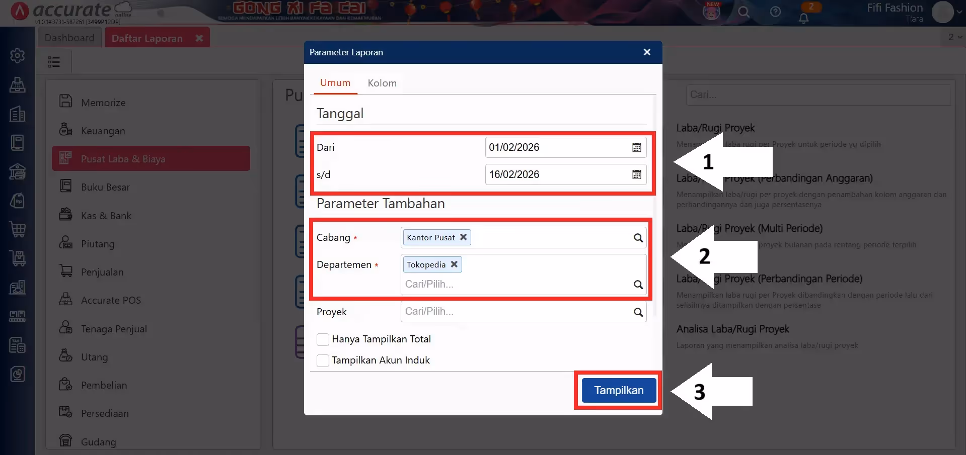 membuat laporan laba rugi dan penjualan per marketplace