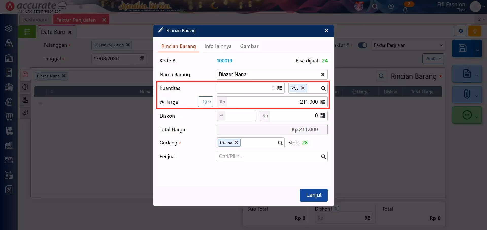 notifikasi Accurate mendeteksi harga yang ditentukan