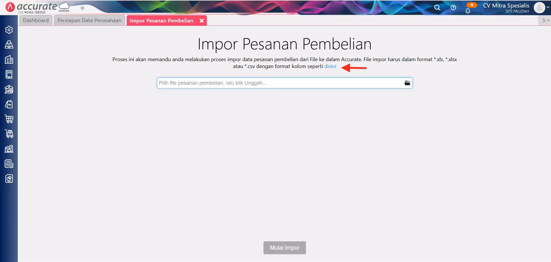 impor transaksi pesanan pembelian dari luar negeri 004