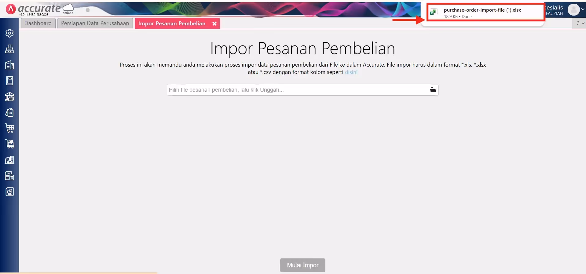 impor transaksi pesanan pembelian dari luar negeri 005