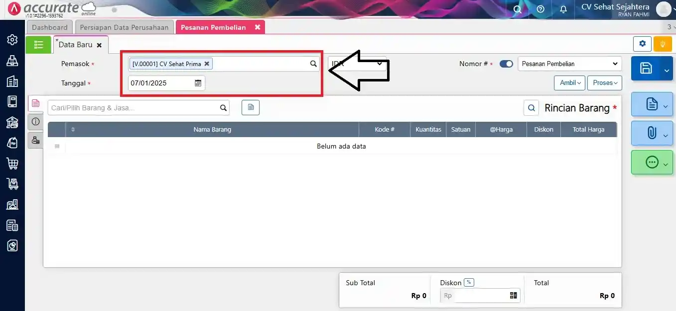 Membuat Pesanan Pembelian di Accurate Online 3 membuat pesanan pembelian di accurate online 002