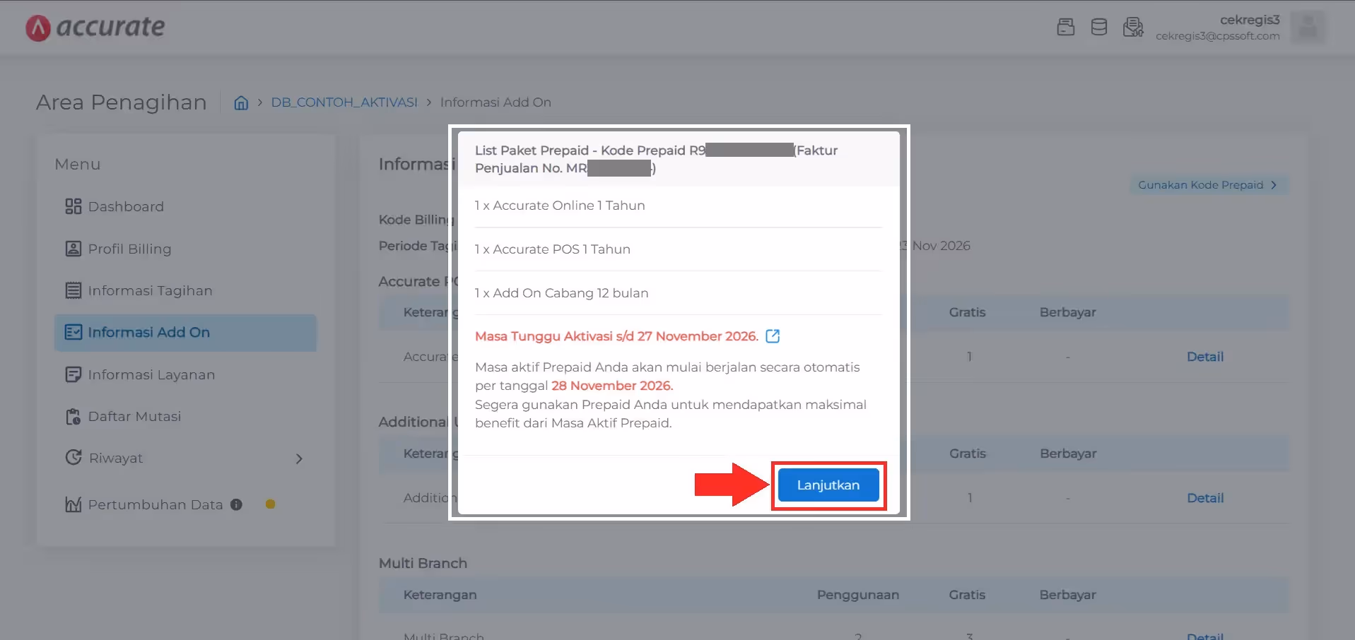 aktivasi add on di accurate online 005